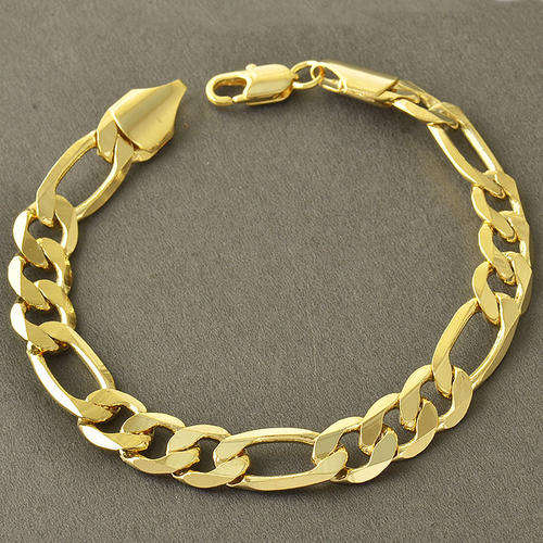 Mens Stunning 9K Yellow Gold Filled Figaro Link HandChain  ( 23cm )